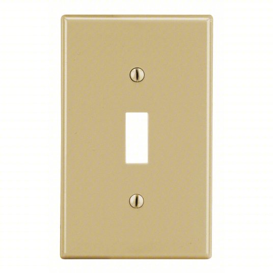 Toggle Switch Wall plate, 0 Outlet Openings, 1 Switch Opening, Ivory