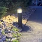 LED OUTDOOR DOME LOUVERED PRISMATIC BOLLARDS
