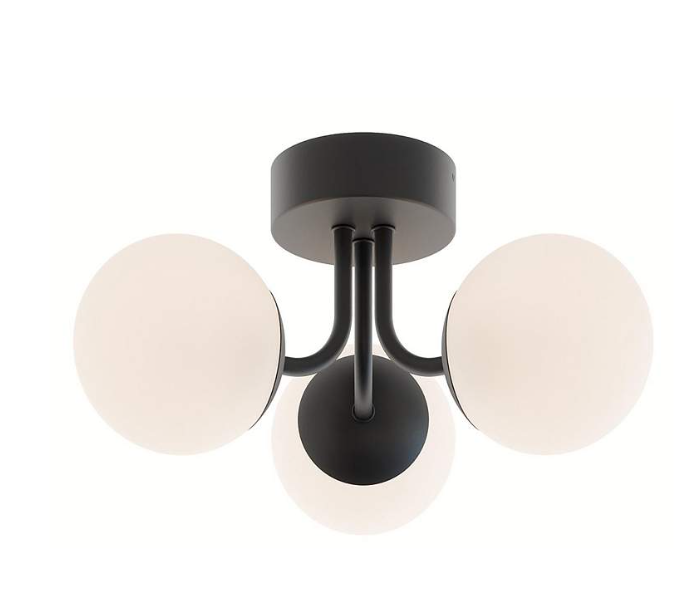 15" Wide Black 3-Light LED Orb Lights Ceiling Fixture