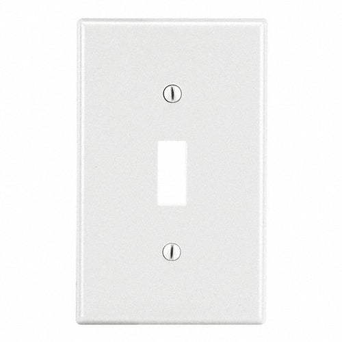 Toggle Switch Wall plate, 0 outlet openings, 1 switch openings, White