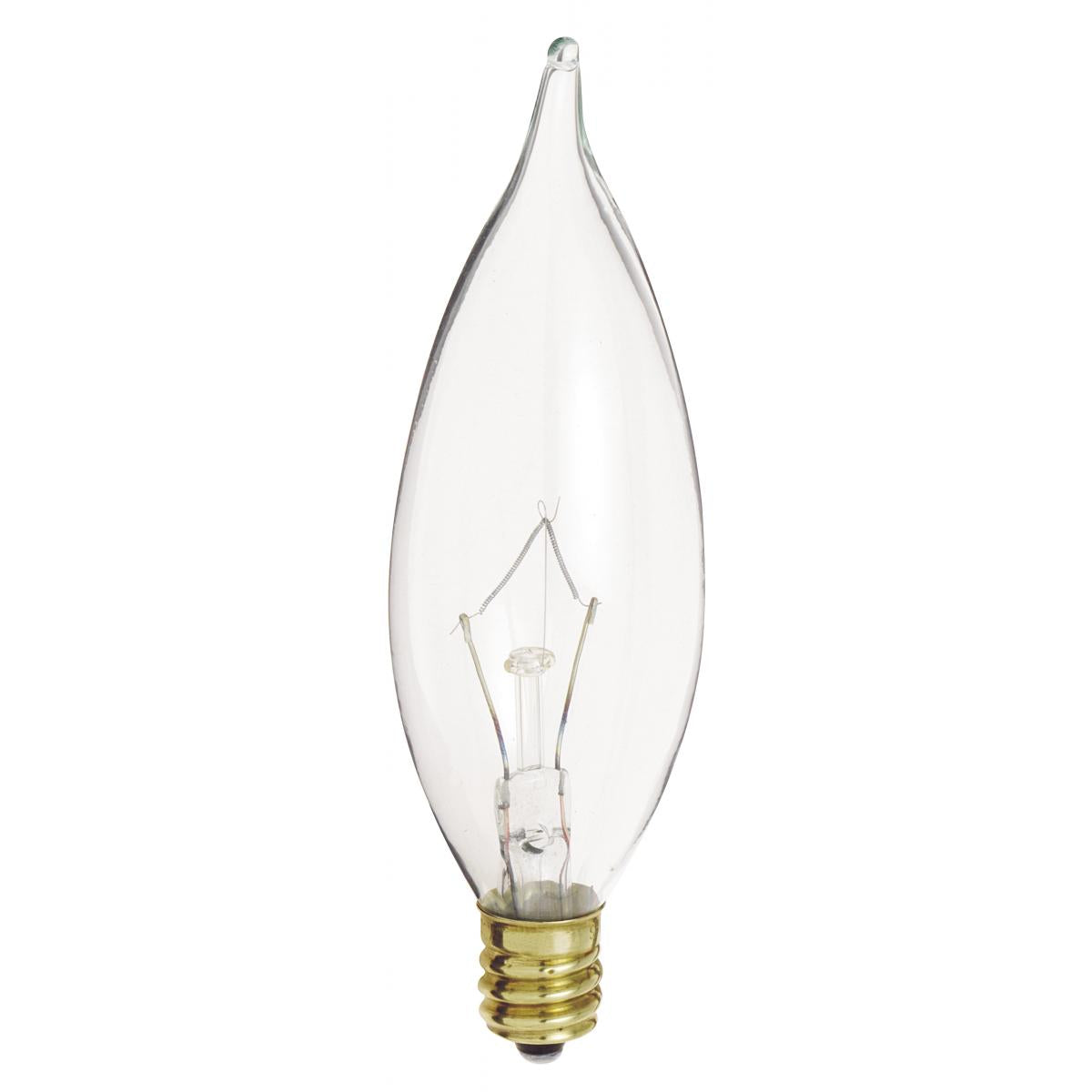 40 Watts Flame Tip Candelabra Base